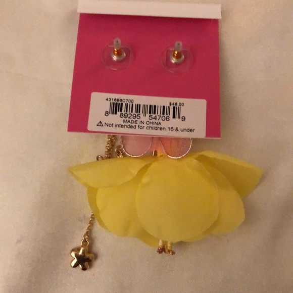 Betsey Johnson Fairy Bunny Mismatch Drop Earrings Crystal Accents NWT - Picture 11 of 12